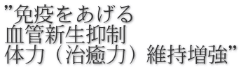 "免疫をあげる 血管新生抑制 体力(治癒力)維持増強"